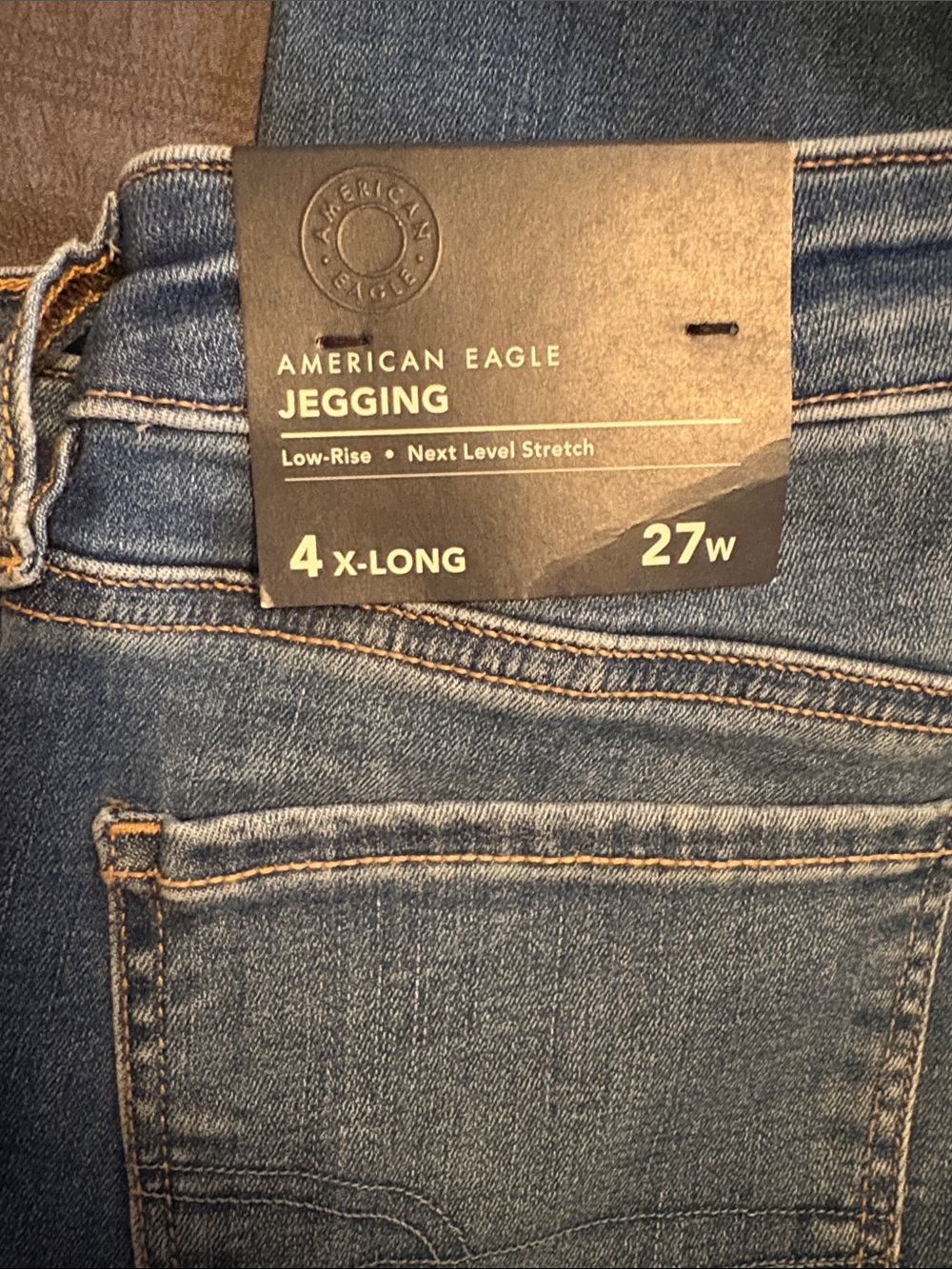 American Eagle Outfitters Dark Blue Low-Rise Jeggings - Picture 1 of 5